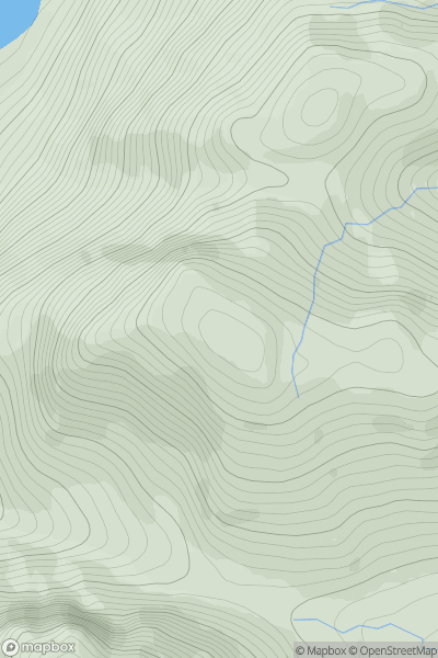 Thumbnail image for Meall a' Bhainne [Sunart and Ardgour] showing contour plot for surrounding peak